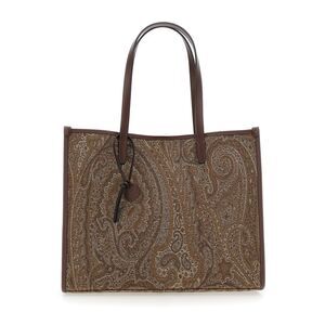 Etro Women 'Lovetrotter' Brown Tote Bag With Jacquard Motif In Denim For Women